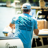 Surf More Worry Less Tee – Lake Blue