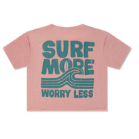 Surf More Worry Less Crop Tee – Sunset Blush