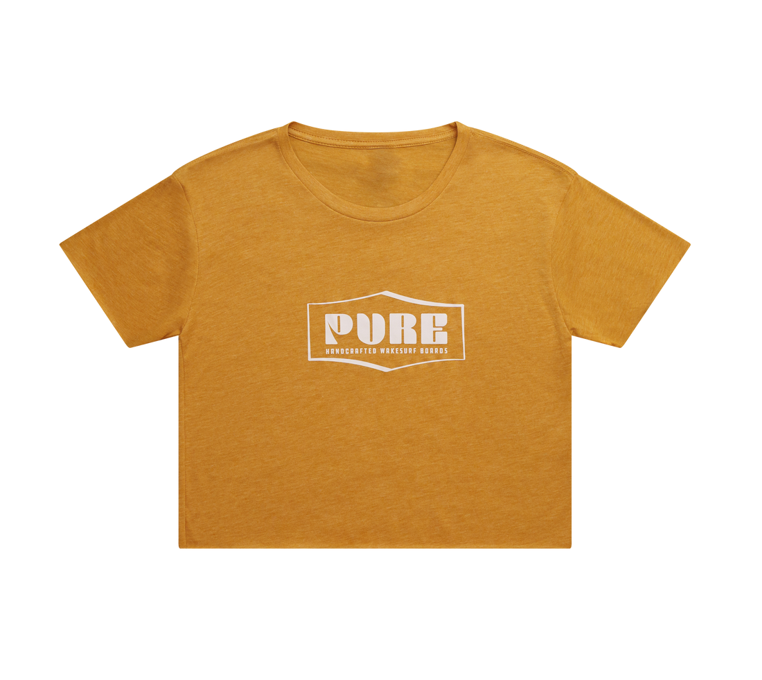 Pure Wakesurf Crop Tee - Golden Sunset