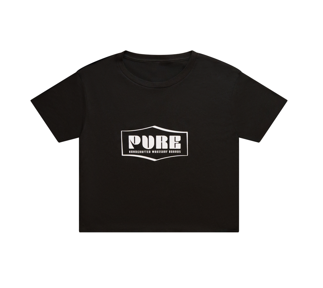 Pure Wakesurf Crop Tee - Black