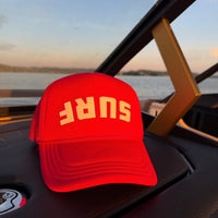 Surf's Up Trucker Hat – Lifeguard Red