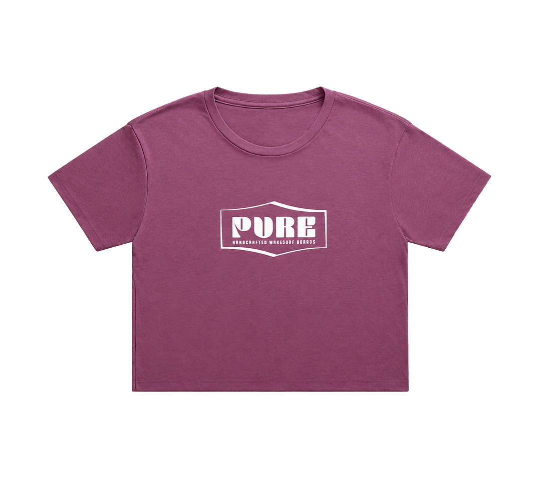 Pure Wakesurf Crop Tee - Mauve