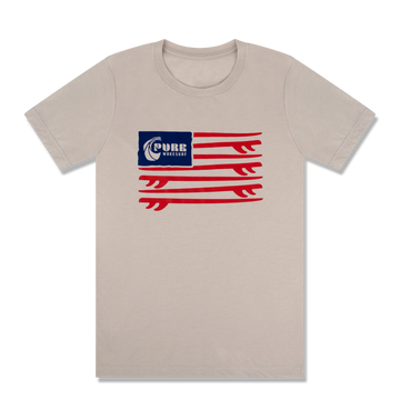 Pure Wakesurf Red White and Wake Tee
