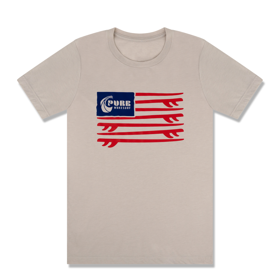 Pure Wakesurf Red White and Wake Tee