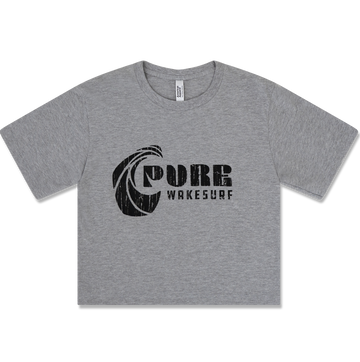 Pure Wakesurf Classic Boxy Crop Tee – Heather Grey