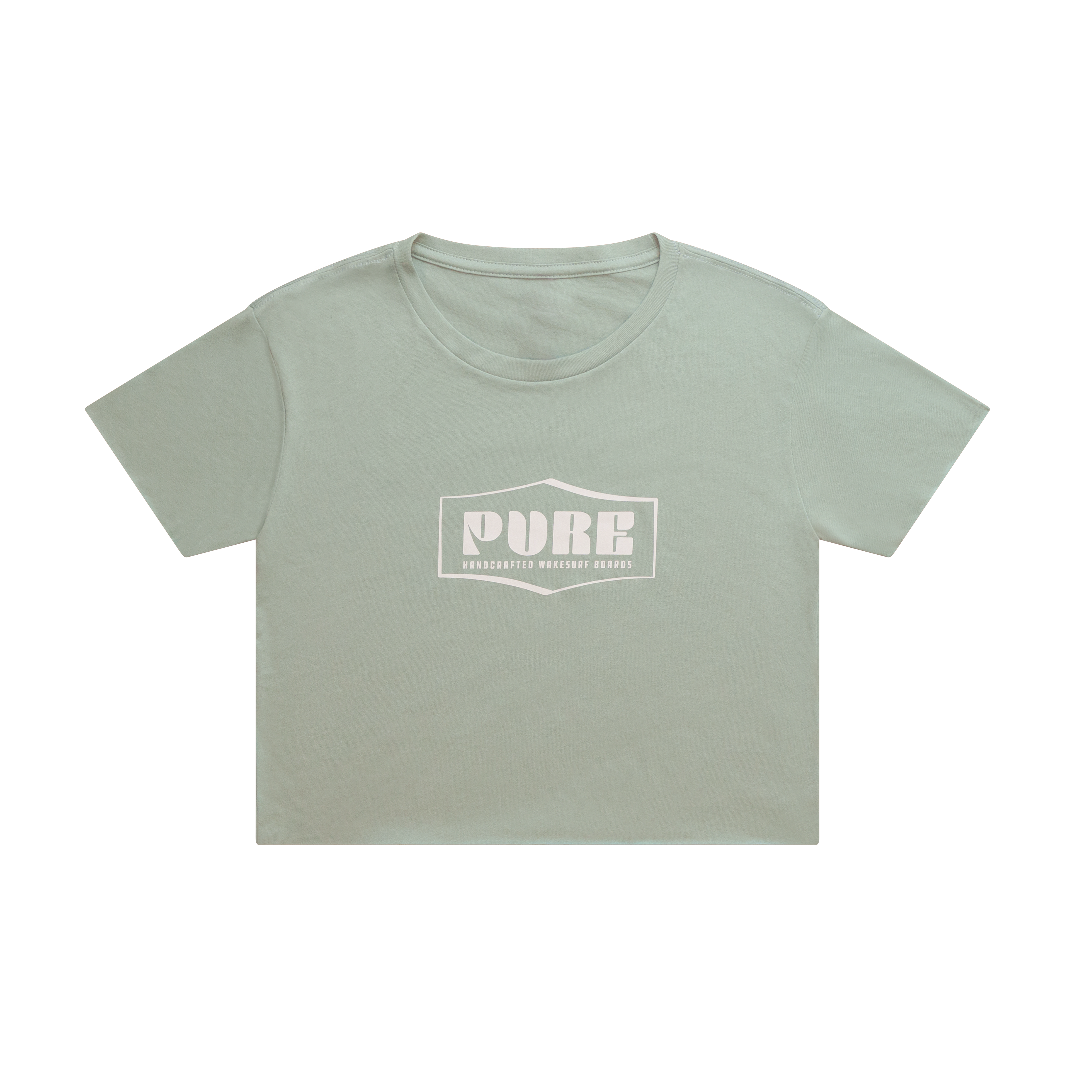 Pure Wakesurf Crop Tee - Sea Glass